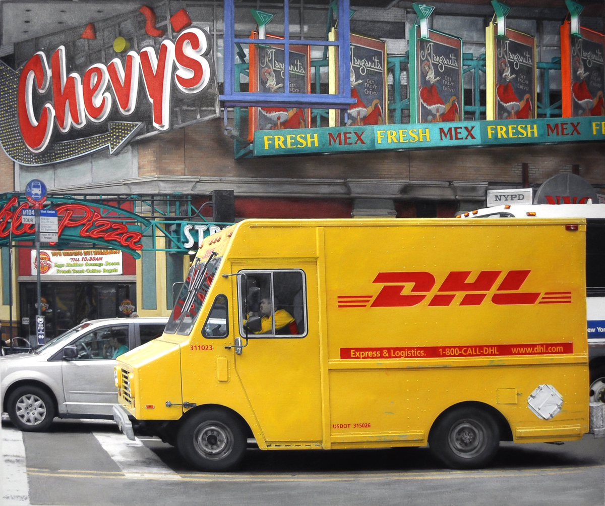 Persterer Gallery Zurich Switzerland painting 1 800 Call DHL by Denis Peterson