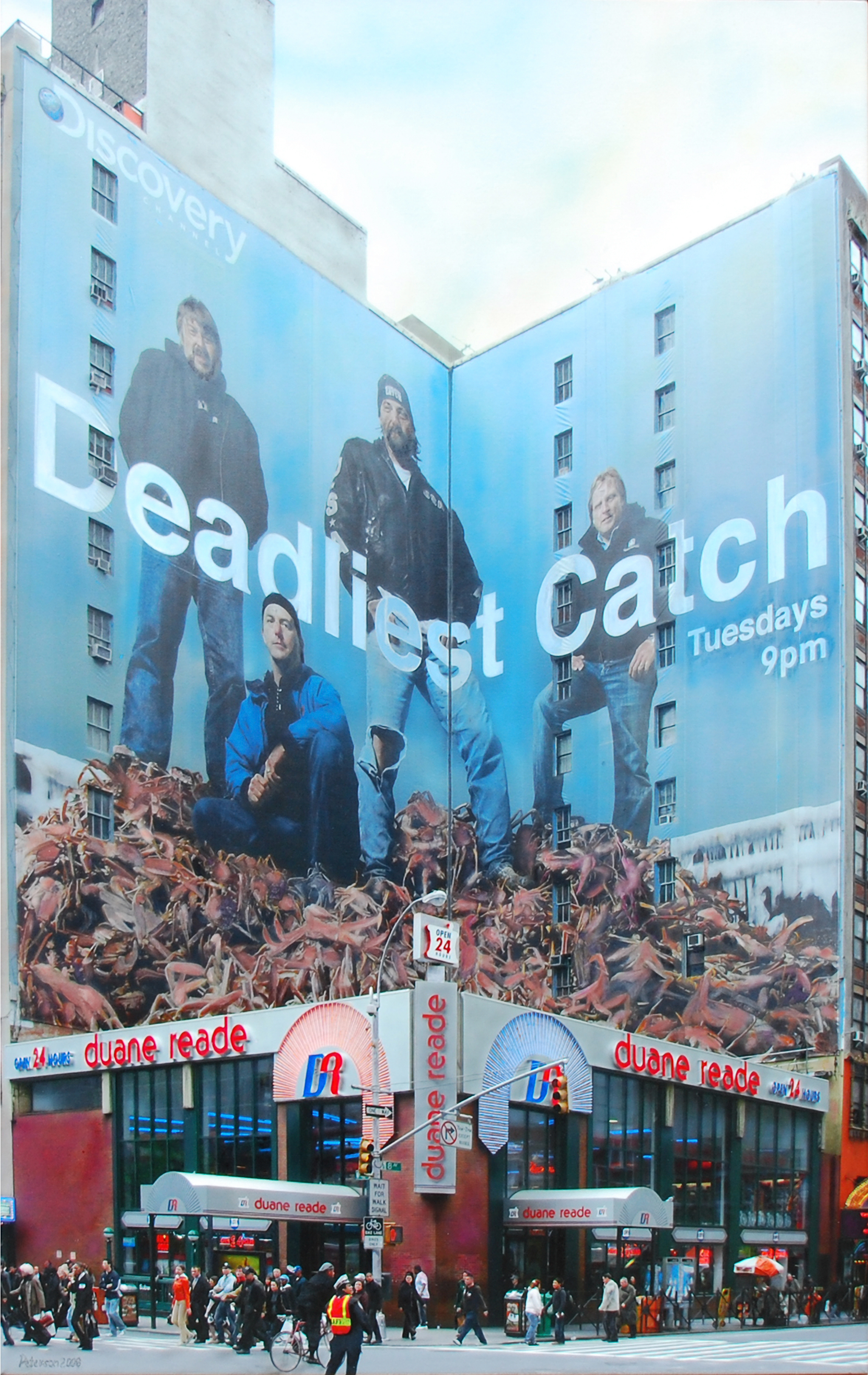 Hyperrealism painting Deadliest Catch billboard by Denis Peterson