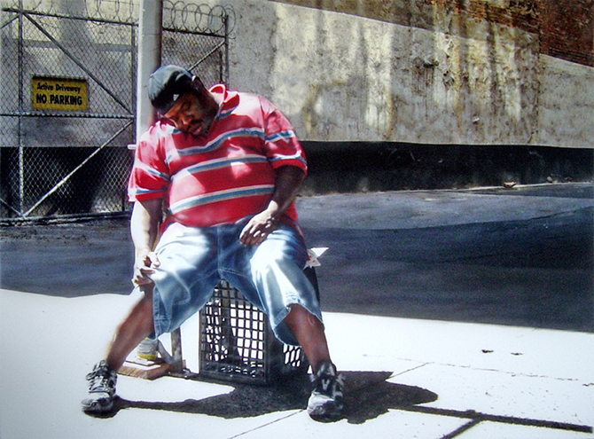 Hyperrealism painting The Wall by Denis Peterson