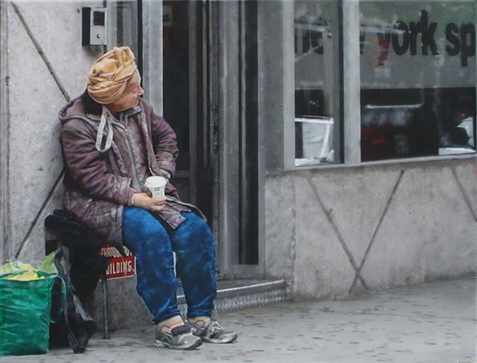 Hyperreal painting Members Only by Denis Peterson