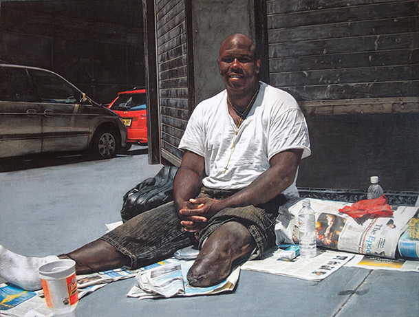 Hyperreal painting Weight of the Stone by Denis Peterson