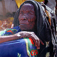 traveling museum painting Tombstone Hand by hyperrealism founder Denis Peterson